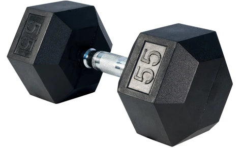 Rubber Hex Dumbbell Set 55lb - 100lb